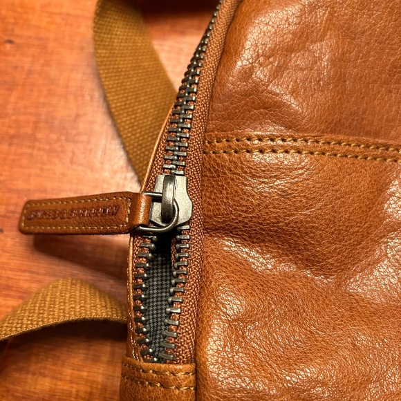 Spikes and sparrow leather, small one shoulder sling backpack Brandy Brown - Picture 5 of 8